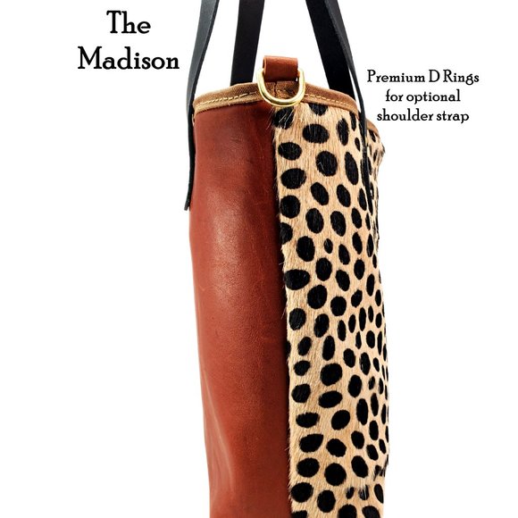 Hair On Print Cheetah Cowhide and Leather Tote
